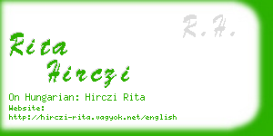 rita hirczi business card